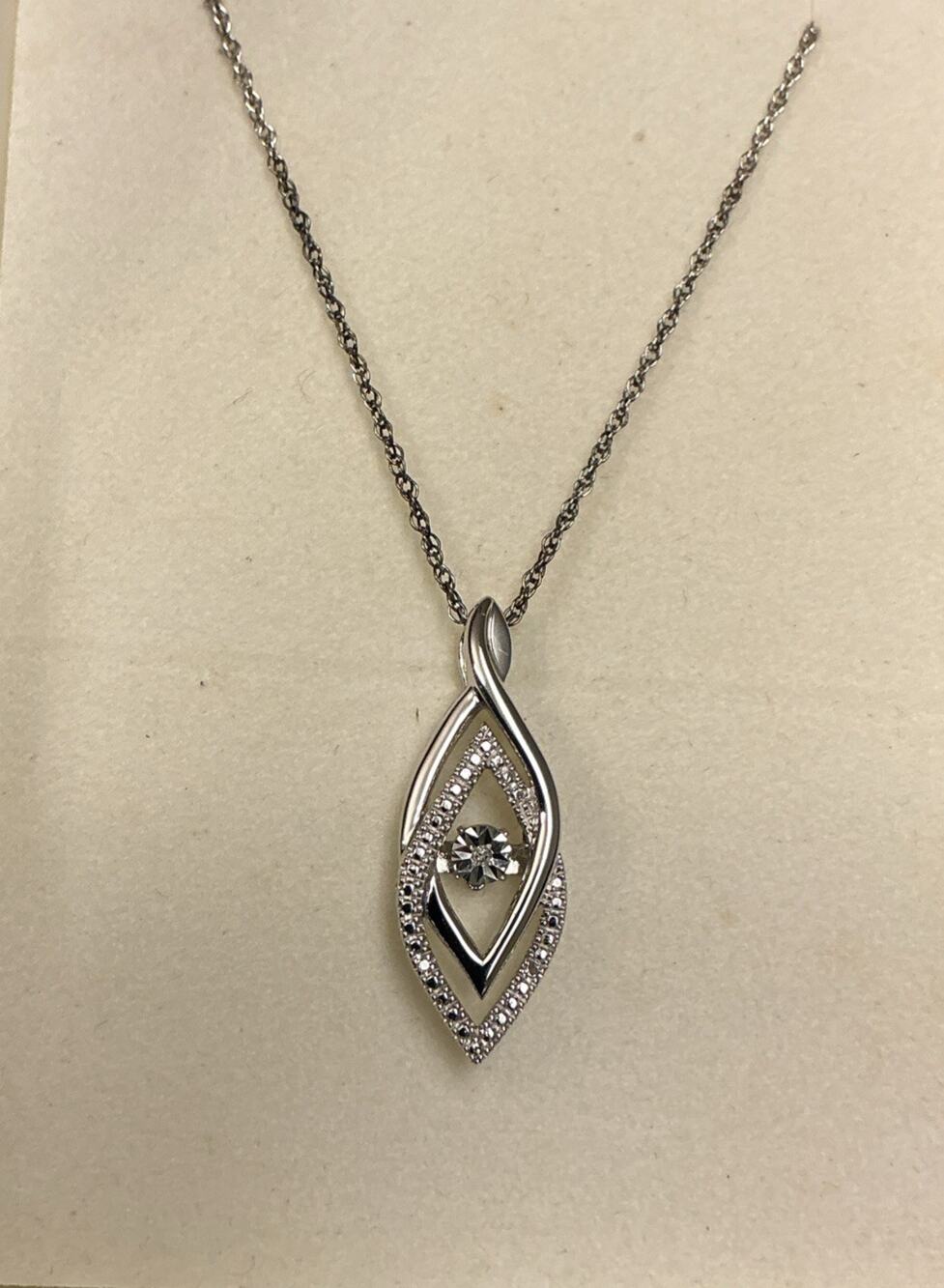 *SENSUAL* Kay Jewelers Sterling Silver Diamonds In "RHYTHM" Necklace (18")3600